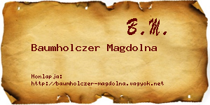 Baumholczer Magdolna névjegykártya